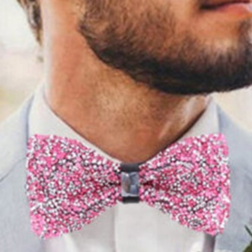 NEW Rhinestone Glitter Bow-Tie - Adjustable & Multiple Colors Available! - Picture 5 of 10